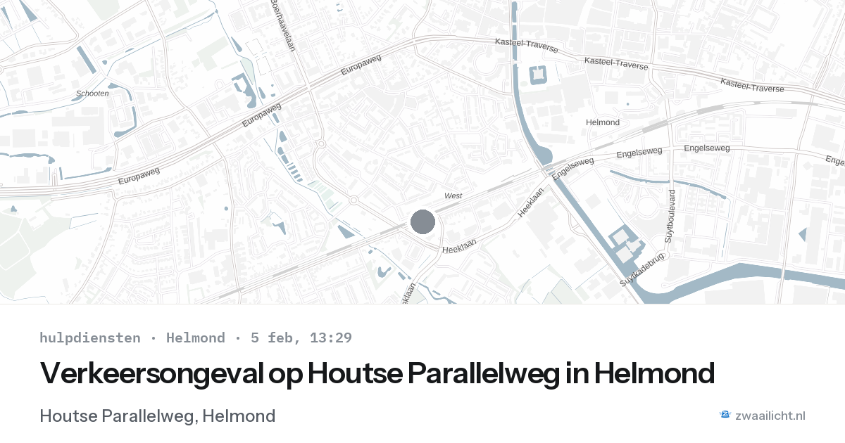 Verkeersongeval op Houtse Parallelweg in Helmond — 5 feb 2026