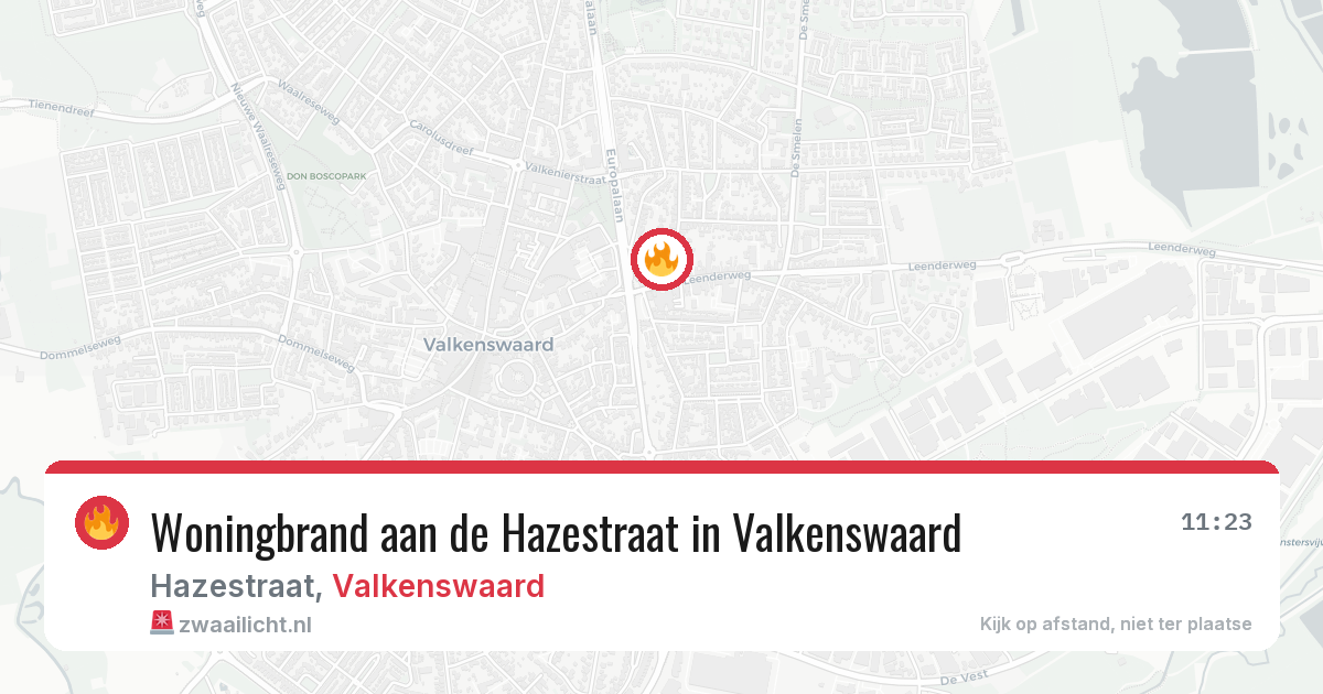 Woningbrand aan de Hazestraat in Valkenswaard — 18 mei 2026