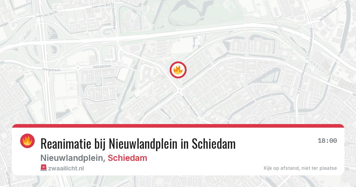Reanimatie bij Nieuwlandplein in Schiedam — 17 jul 2026