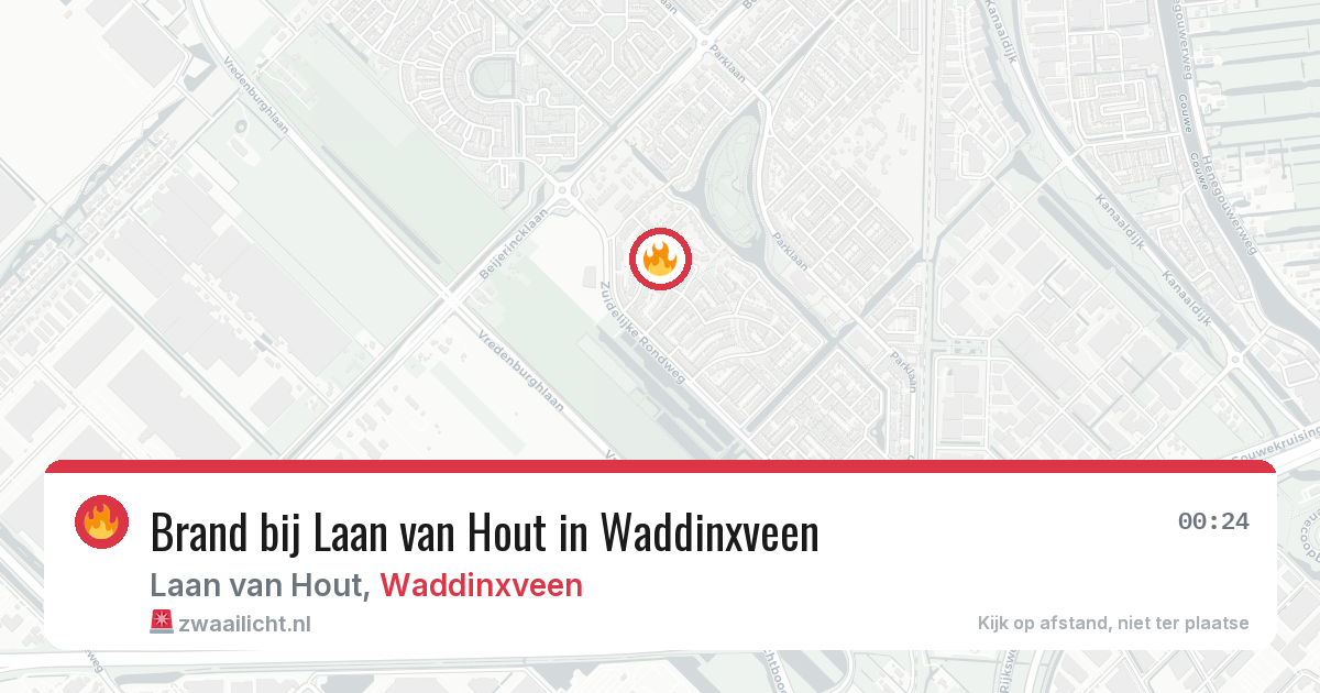 Brand bij Laan van Hout in Waddinxveen — 21 mei 2026