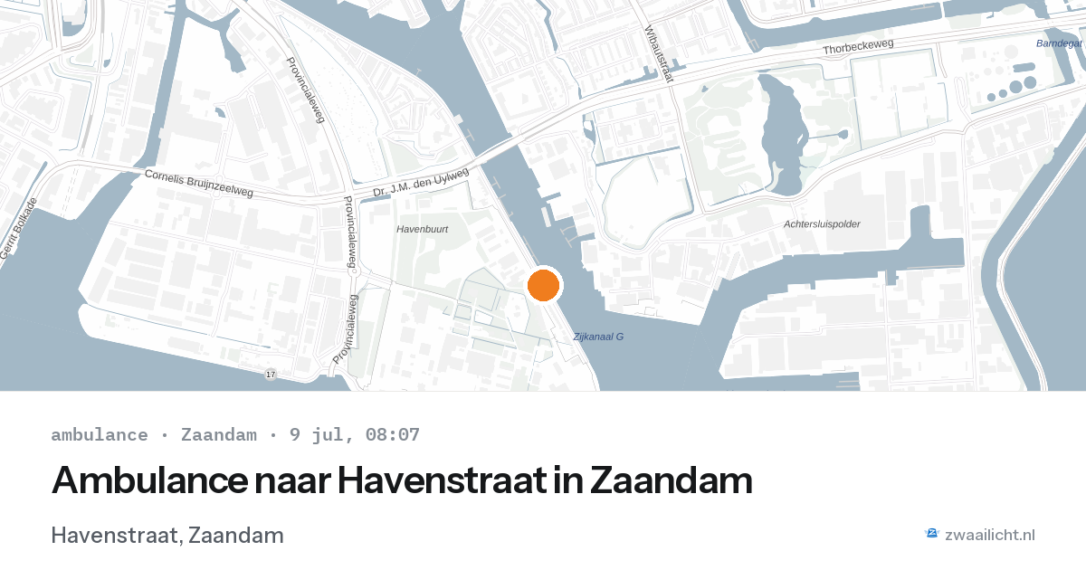Ambulance naar Havenstraat in Zaandam — 9 jul 2026