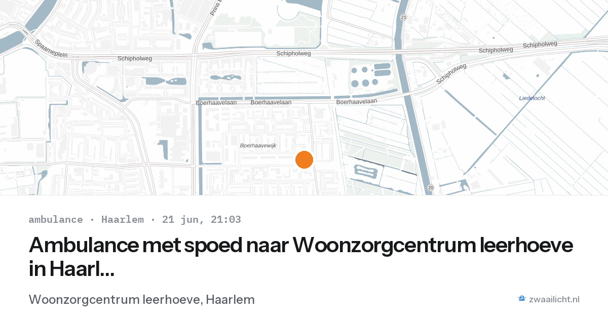 Ambulance met spoed naar Woonzorgcentrum Ieerhoeve in Haarlem — 21 jun 2026