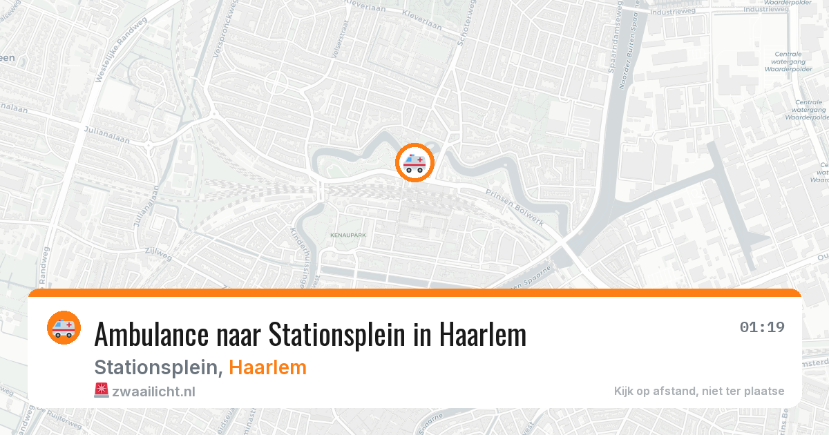 Ambulance naar Stationsplein in Haarlem — 14 aug 2026