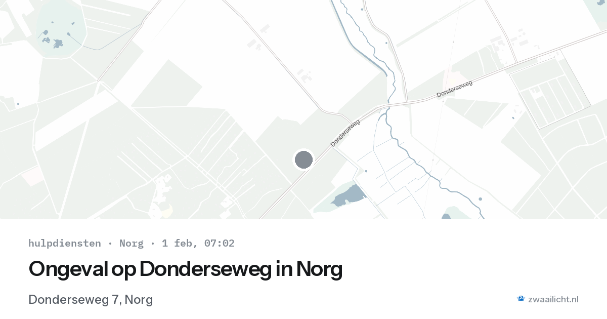Ongeval op Donderseweg in Norg — 1 feb 2026