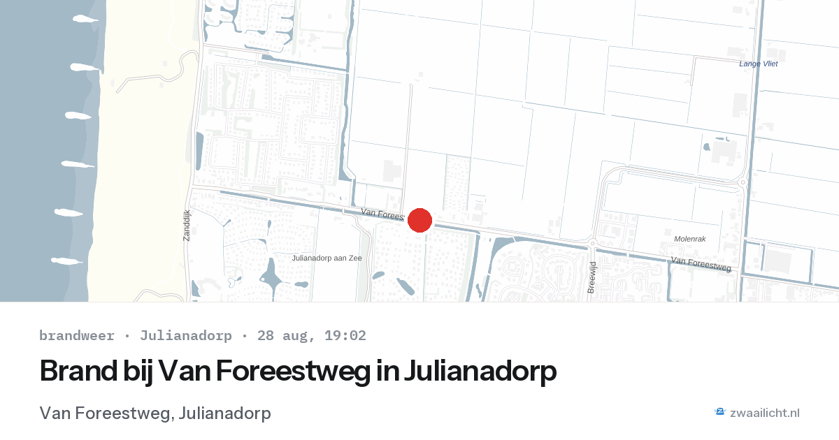 Brand bij Van Foreestweg in Julianadorp — 28 aug 2026