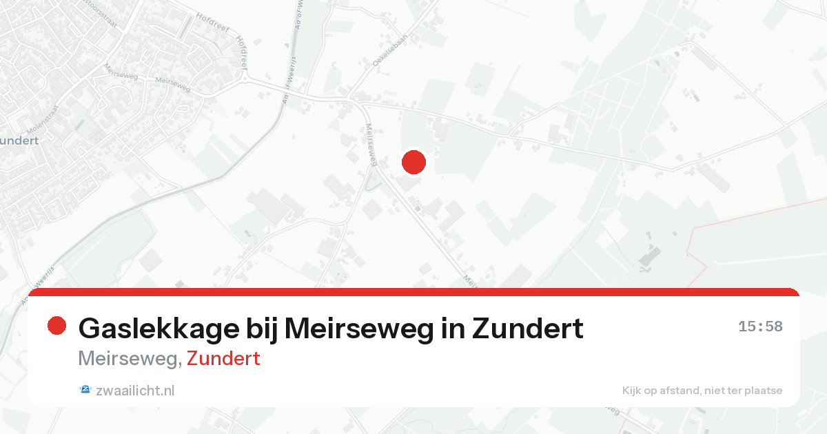 Gaslekkage bij Meirseweg in Zundert — 17 aug 2026