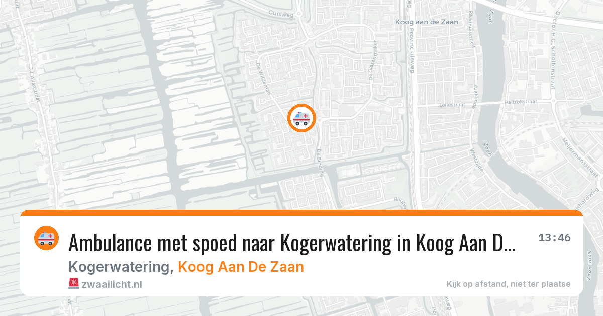 Ambulance met spoed naar Kogerwatering in Koog Aan De Zaan — 29 jul 2026