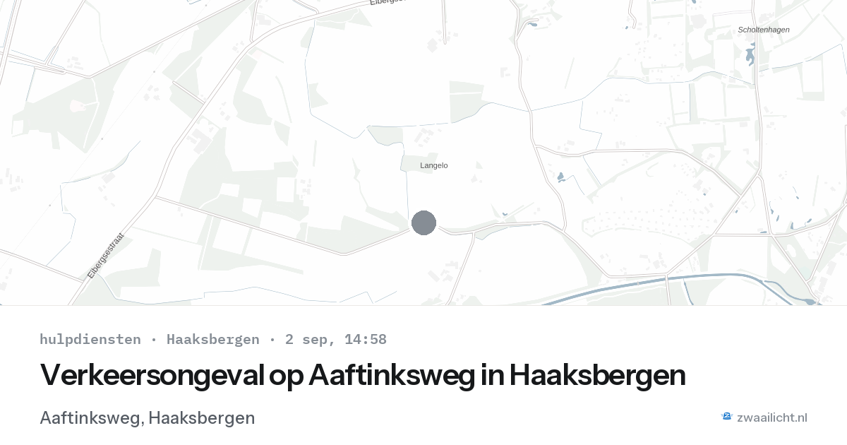 Verkeersongeval op Aaftinksweg in Haaksbergen — 2 sep 2026