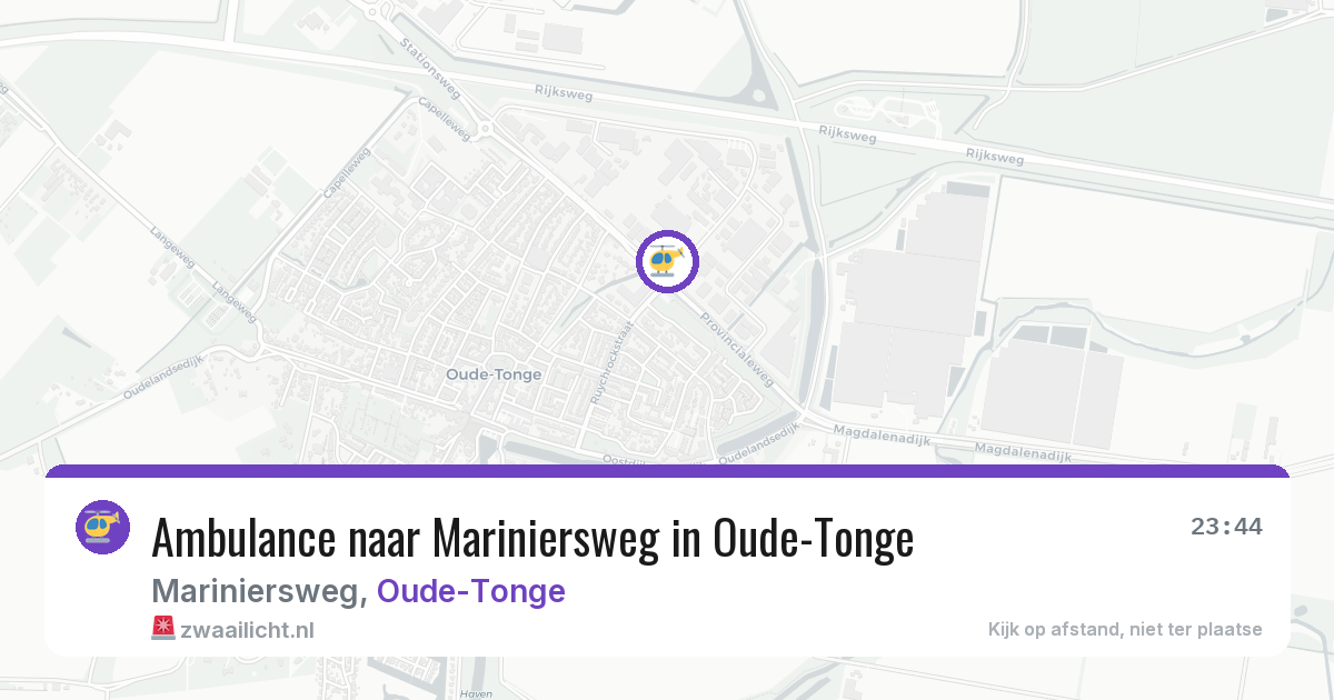 Ambulance naar Mariniersweg in Oude-Tonge — 15 jun 2026