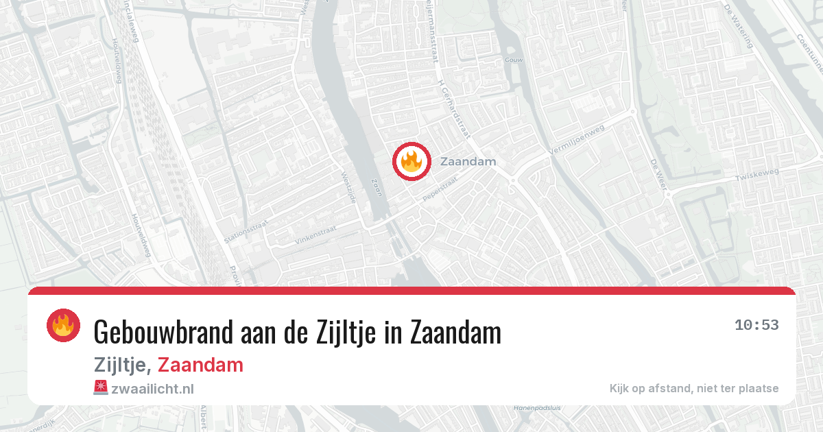 Gebouwbrand aan de Zijltje in Zaandam — 23 mei 2026