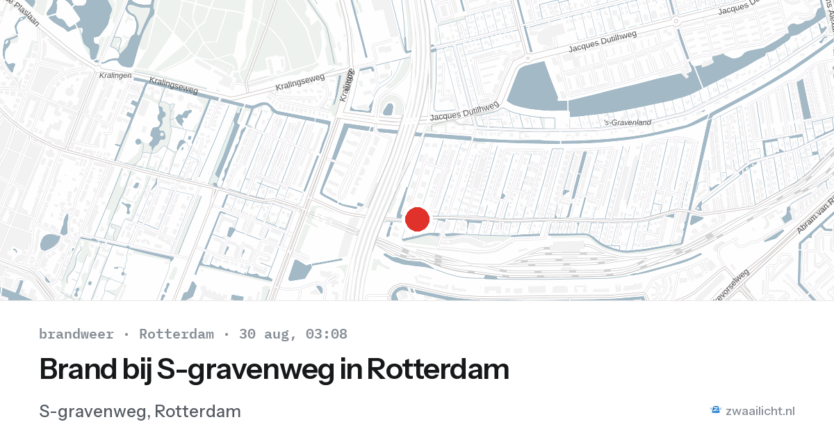Brand bij S-gravenweg in Rotterdam — 30 aug 2026