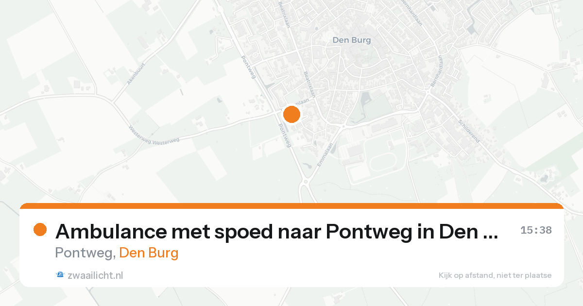 Ambulance met spoed naar Pontweg in Den Burg — 21 aug 2026