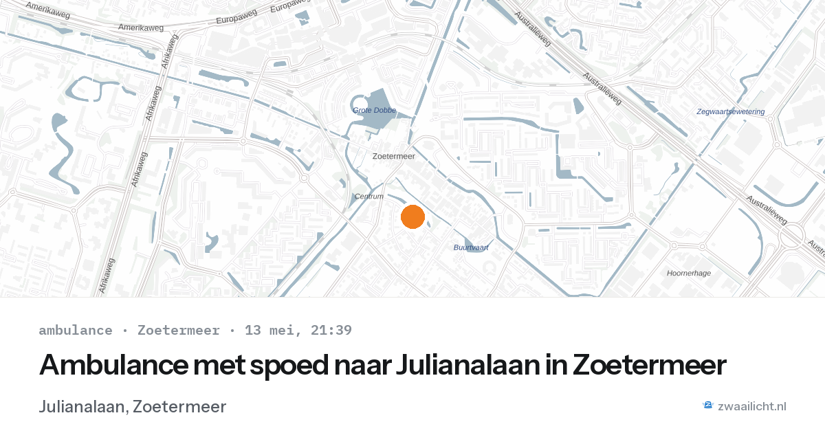 Ambulance met spoed naar Julianalaan in Zoetermeer — 13 mei 2026