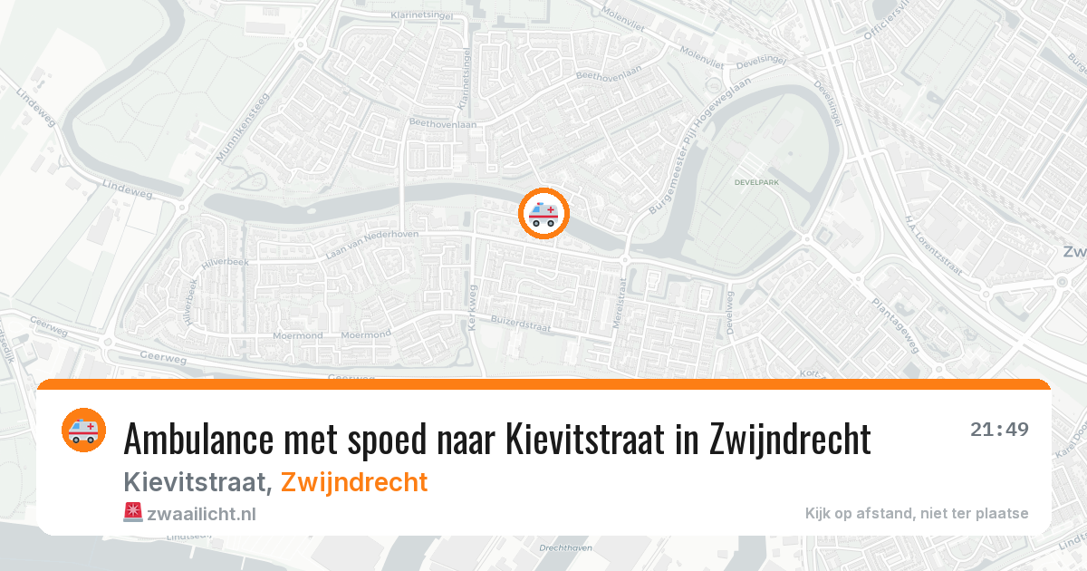 Ambulance met spoed naar Kievitstraat in Zwijndrecht — 9 aug 2026