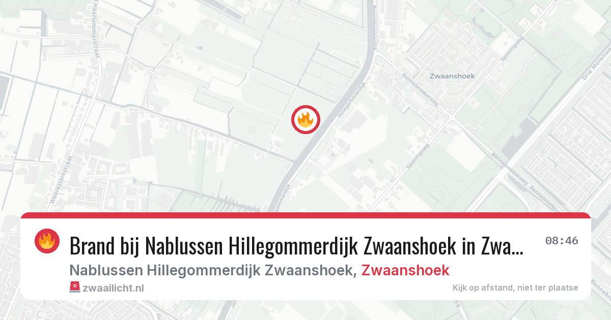 Brand bij Nablussen Hillegommerdijk Zwaanshoek in Zwaanshoek — 8 jun 2026