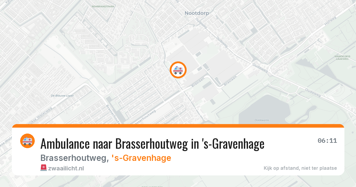 Ambulance naar Brasserhoutweg in 's-Gravenhage — 13 jun 2026