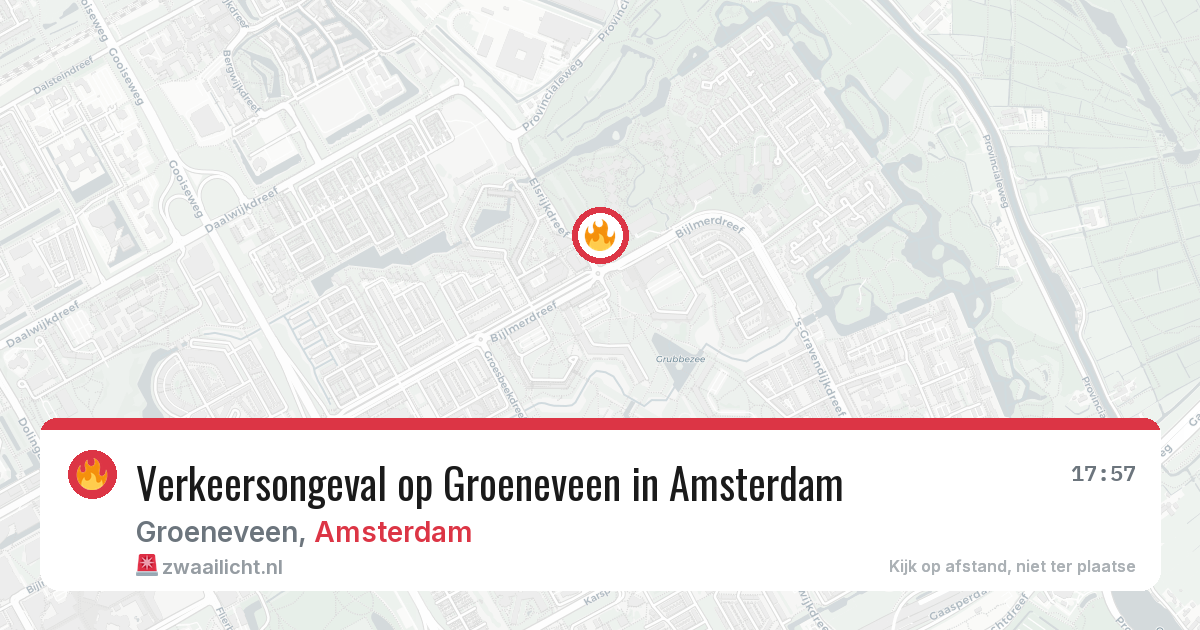 Verkeersongeval op Groeneveen in Amsterdam — 13 aug 2026