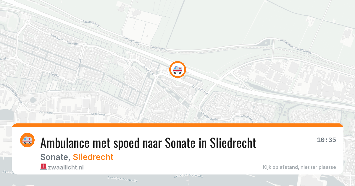 Ambulance met spoed naar Sonate in Sliedrecht — 2 jun 2026