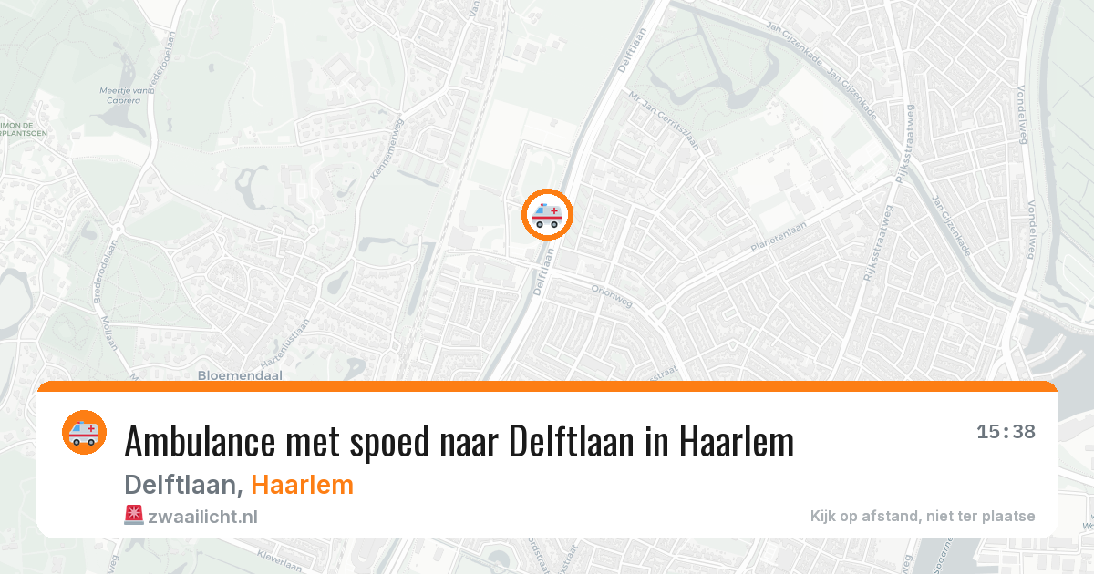Ambulance met spoed naar Delftlaan in Haarlem — 27 jun 2026