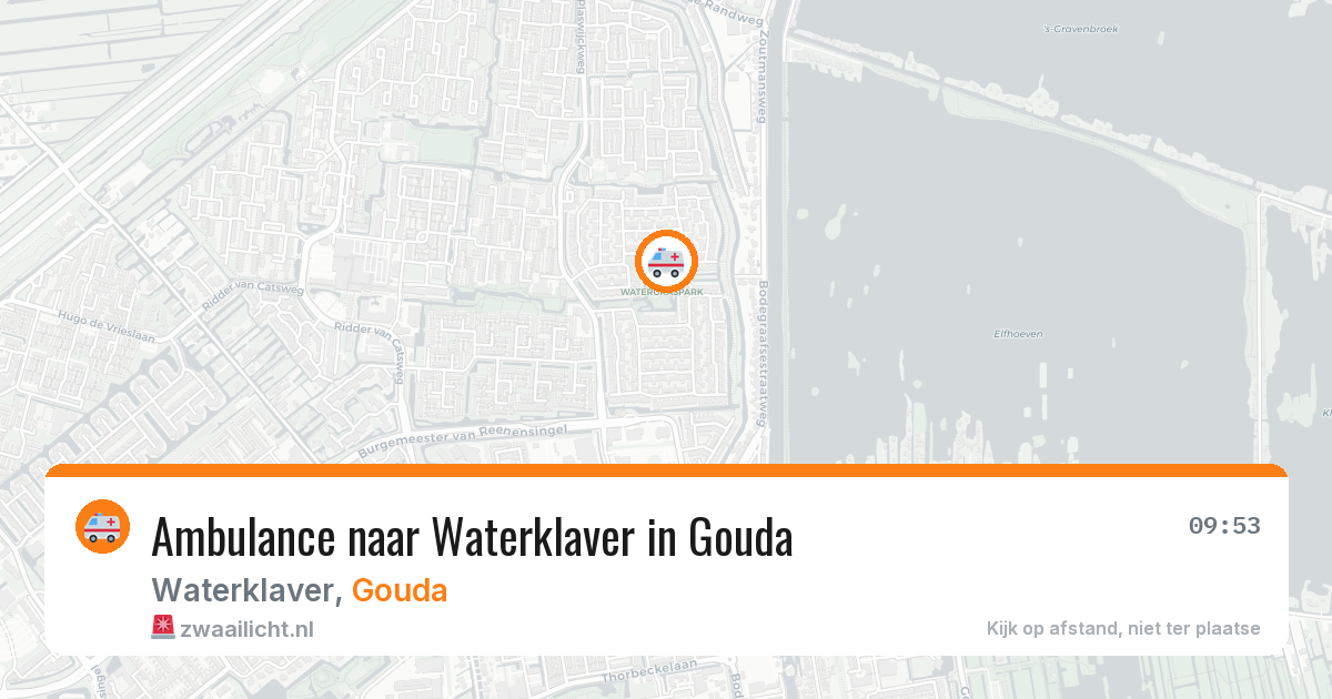 Ambulance naar Waterklaver in Gouda — 16 jul 2026