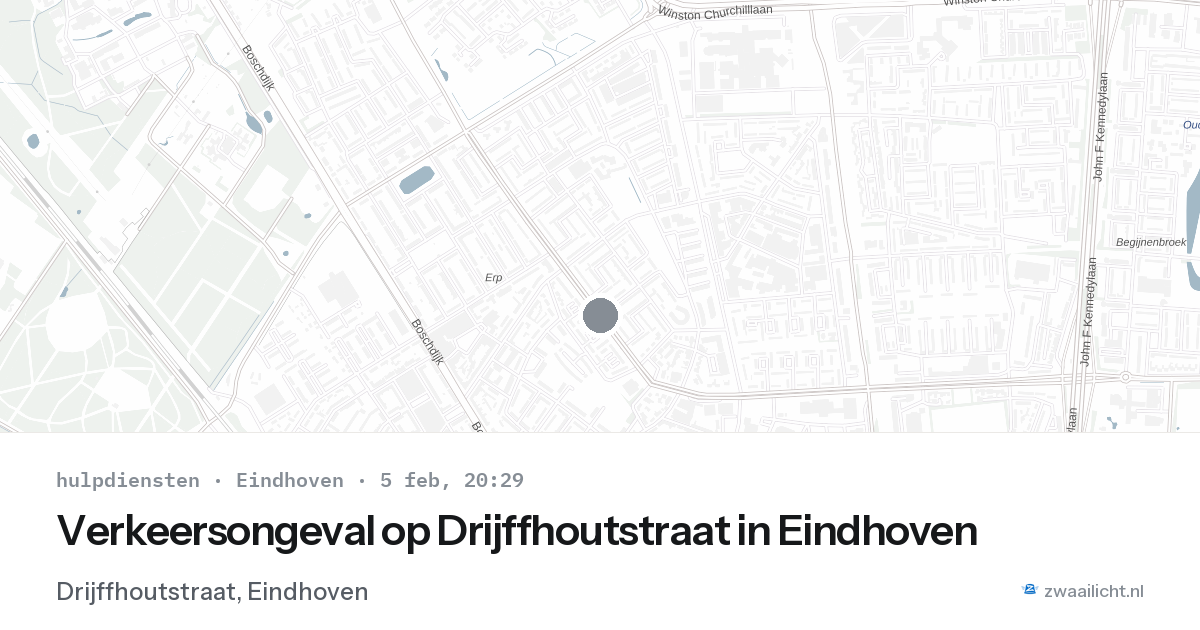 Verkeersongeval op Drijffhoutstraat in Eindhoven — 5 feb 2026