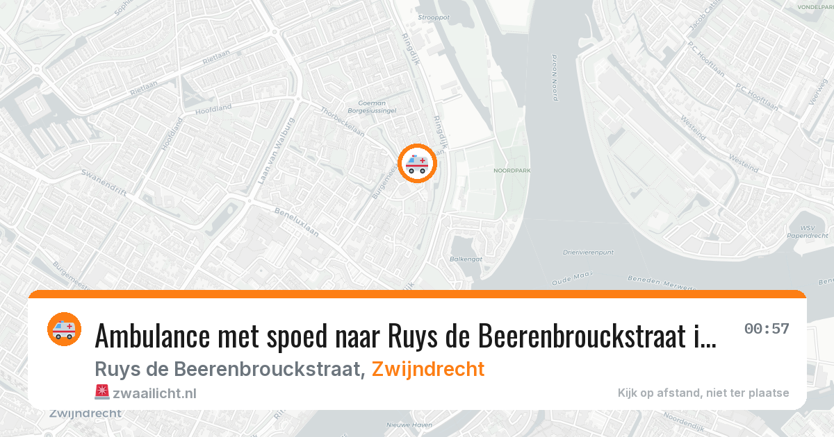 Ambulance met spoed naar Ruys de Beerenbrouckstraat in Zwijndrecht — 20 mei 2026