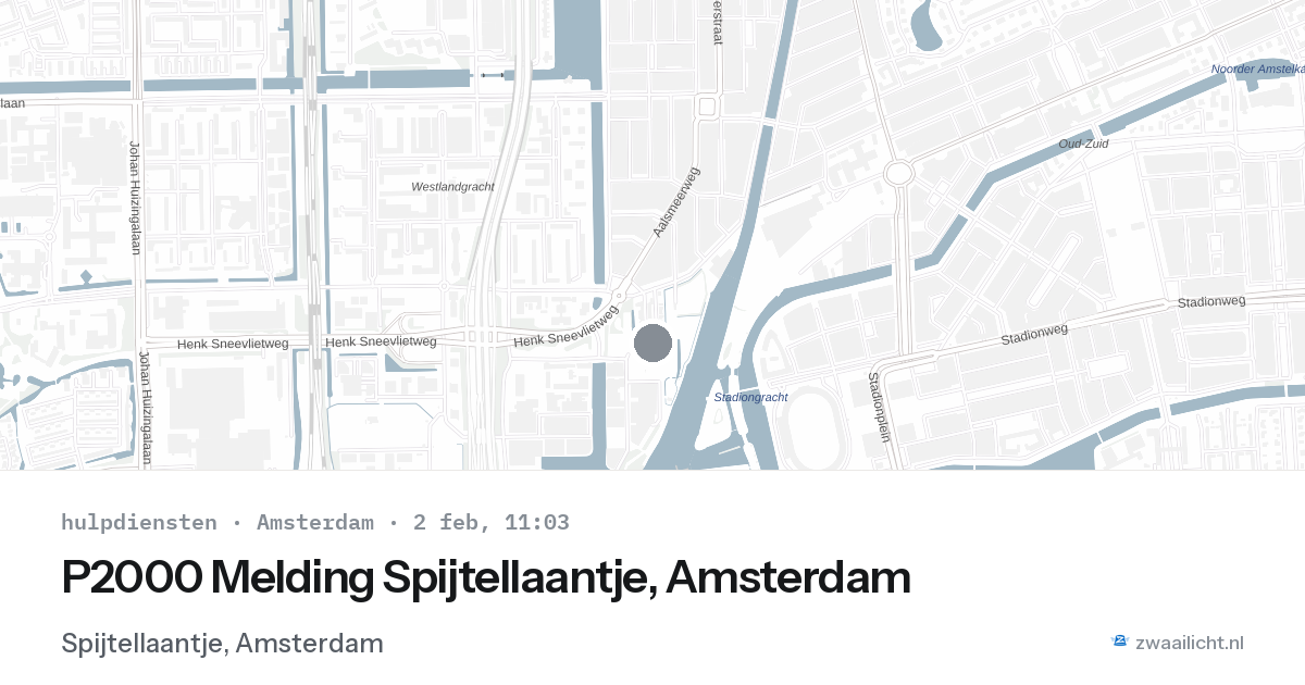 P2000 Melding Spijtellaantje, Amsterdam — 2 feb 2026