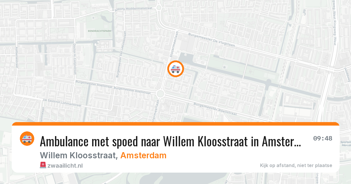 Ambulance met spoed naar Willem Kloosstraat in Amsterdam — 29 jul 2026