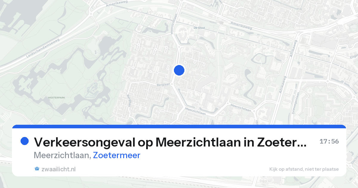 Verkeersongeval op Meerzichtlaan in Zoetermeer — 15 aug 2026