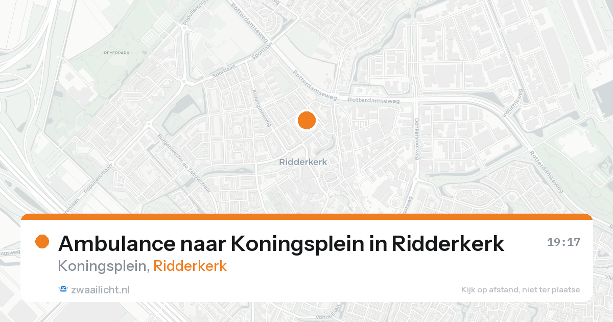 Ambulance naar Koningsplein in Ridderkerk — 23 aug 2026