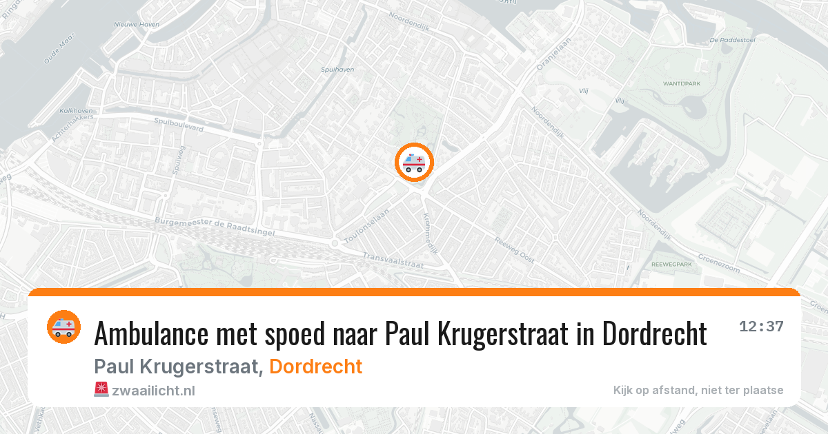 Ambulance met spoed naar Paul Krugerstraat in Dordrecht — 8 jun 2026
