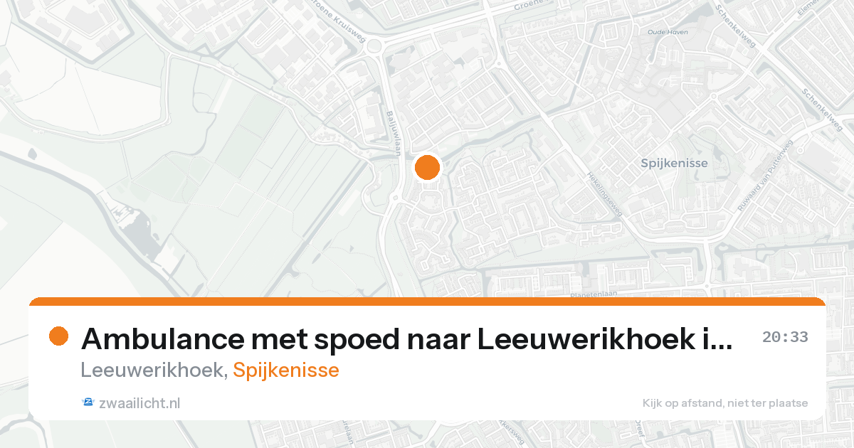 Ambulance met spoed naar Leeuwerikhoek in Spijkenisse — 20 aug 2026