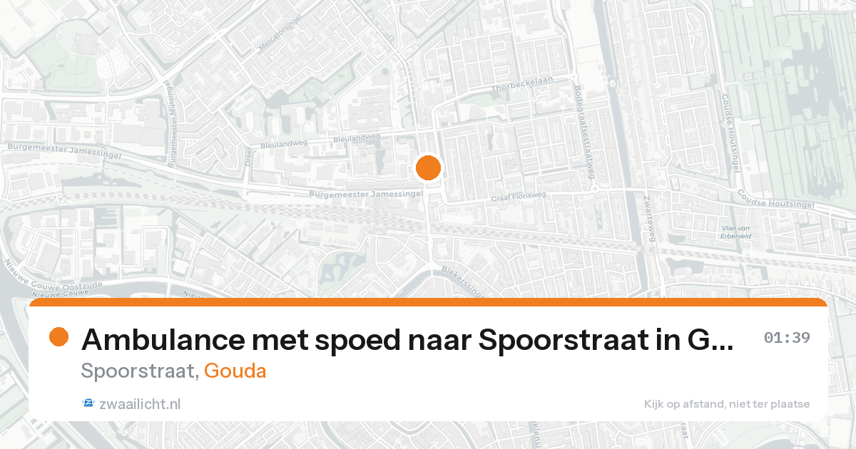 Ambulance met spoed naar Spoorstraat in Gouda — 22 aug 2026