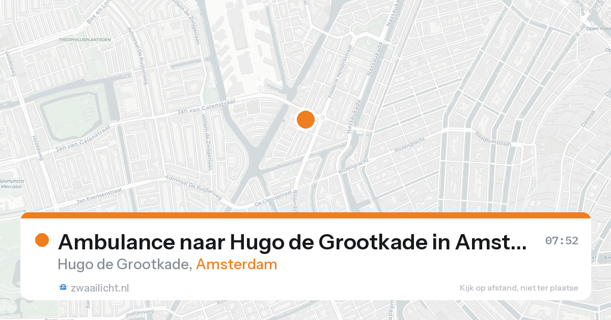 Ambulance naar Hugo de Grootkade in Amsterdam — 26 mei 2026