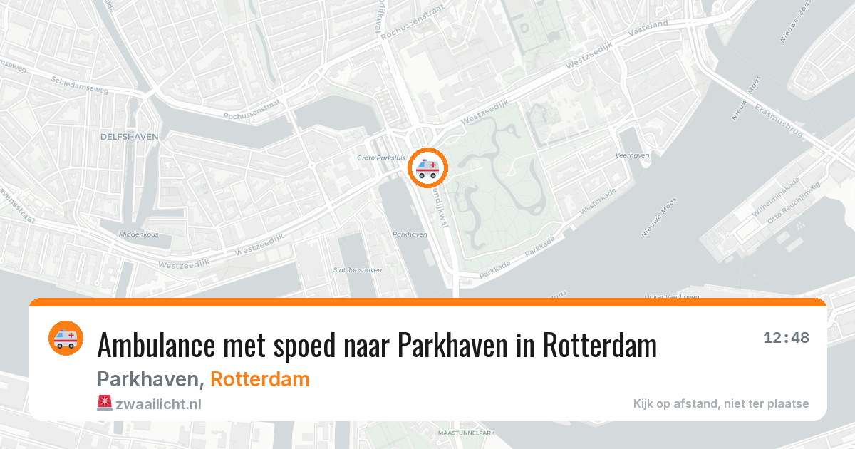 Ambulance met spoed naar Parkhaven in Rotterdam — 13 aug 2026