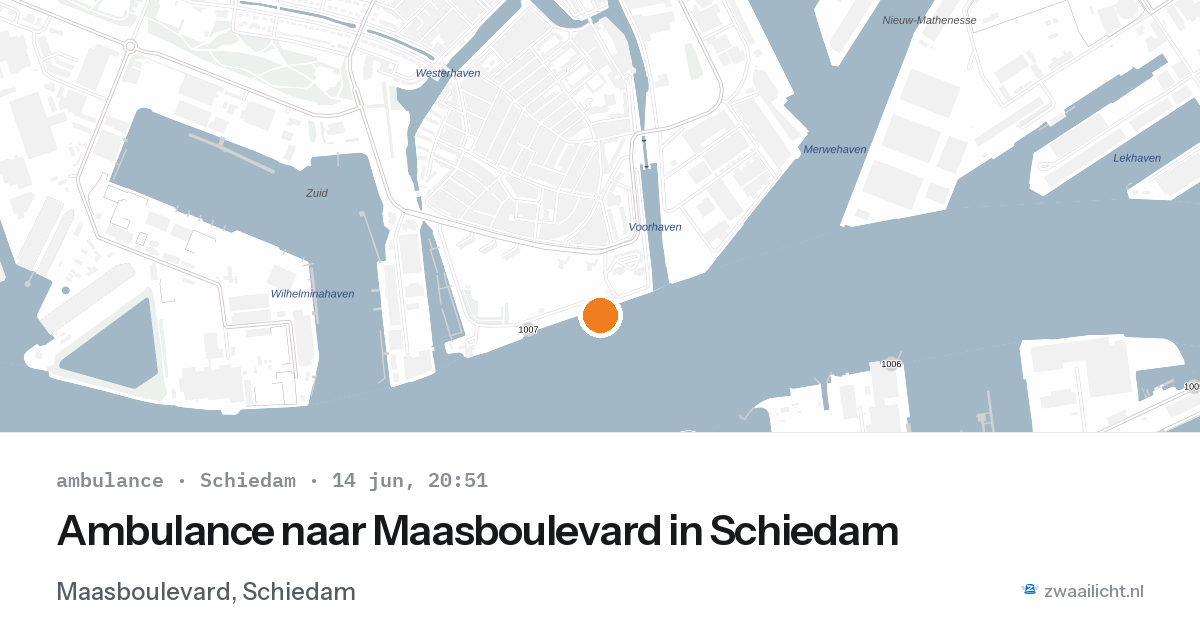 Ambulance naar Maasboulevard in Schiedam — 14 jun 2026