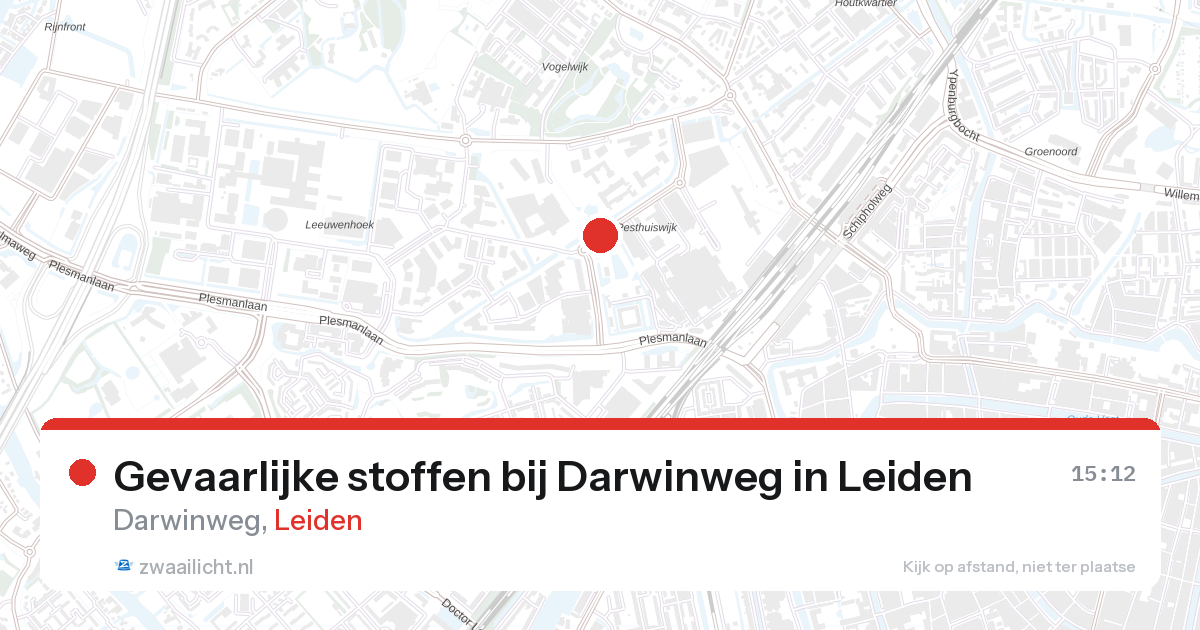 Gevaarlijke stoffen bij Darwinweg in Leiden — 7 apr 2026