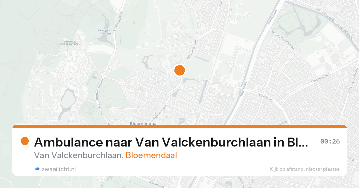 Ambulance naar Van Valckenburchlaan in Bloemendaal — 18 aug 2026