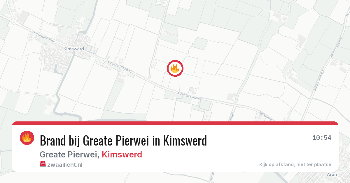 Brand bij Greate Pierwei in Kimswerd — 30 mrt 2026