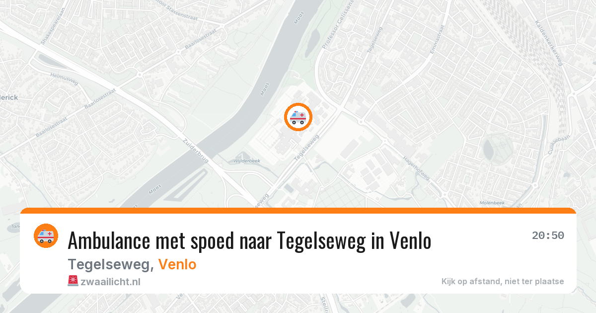 Ambulance met spoed naar Tegelseweg in Venlo — 20 mei 2026