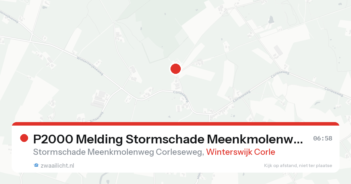 P2000 Melding Stormschade Meenkmolenweg Corleseweg, Winterswijk Corle — 31 jan 2026