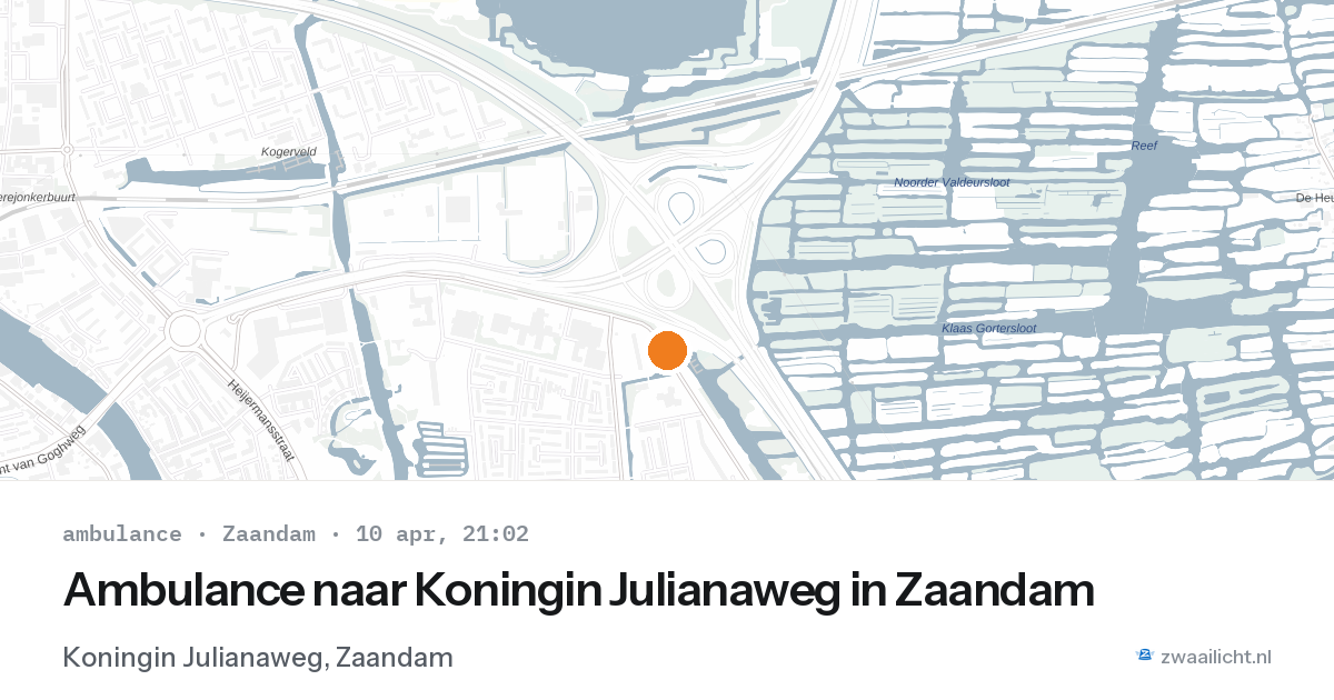 Ambulance naar Koningin Julianaweg in Zaandam — 10 apr 2026