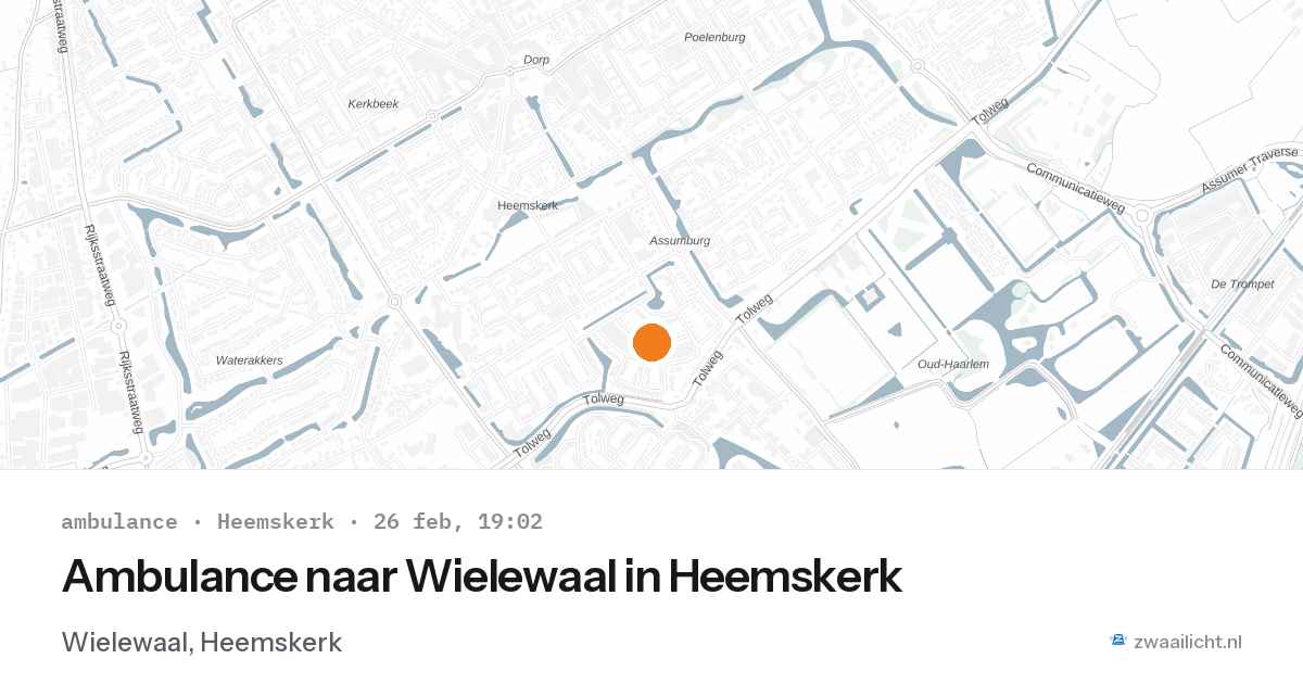 Ambulance naar Wielewaal in Heemskerk — 26 feb 2026