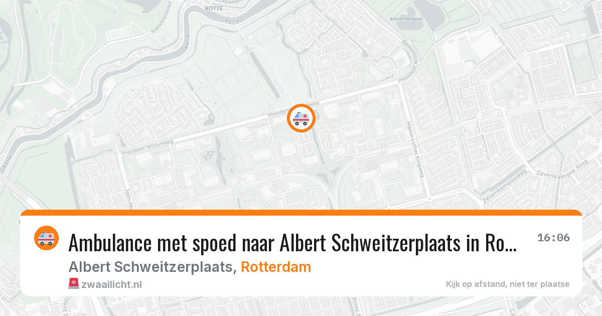 Ambulance met spoed naar Albert Schweitzerplaats in Rotterdam — 29 mei 2026
