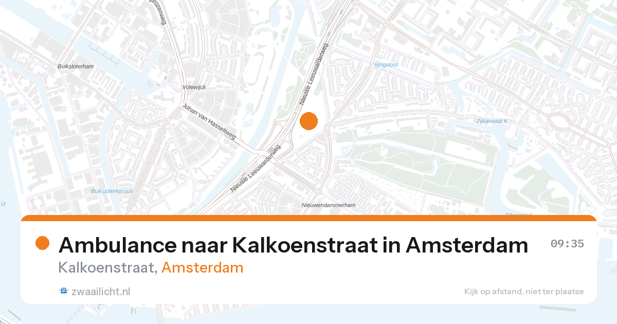 Ambulance naar Kalkoenstraat in Amsterdam — 27 aug 2026