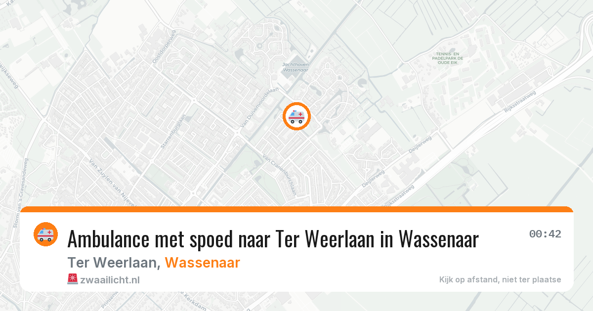 Ambulance met spoed naar Ter Weerlaan in Wassenaar — 3 aug 2026
