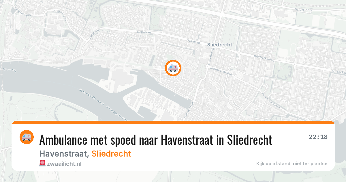Ambulance met spoed naar Havenstraat in Sliedrecht — 3 aug 2026