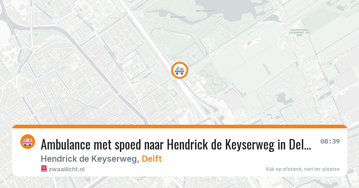 Ambulance met spoed naar Hendrick de Keyserweg in Delft — 26 mei 2026