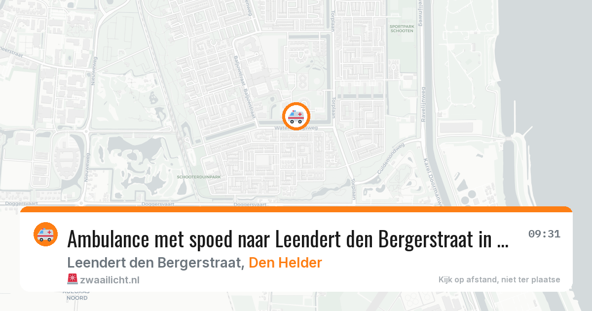 Ambulance met spoed naar Leendert den Bergerstraat in Den Helder — 6 apr 2026