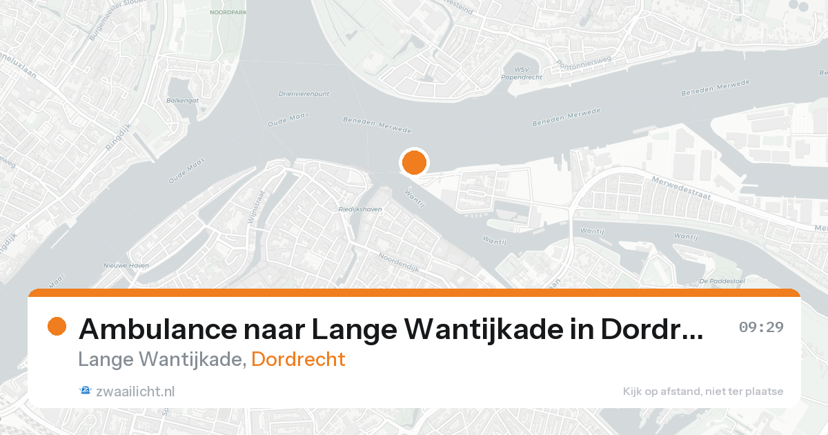 Ambulance naar Lange Wantijkade in Dordrecht — 16 aug 2026